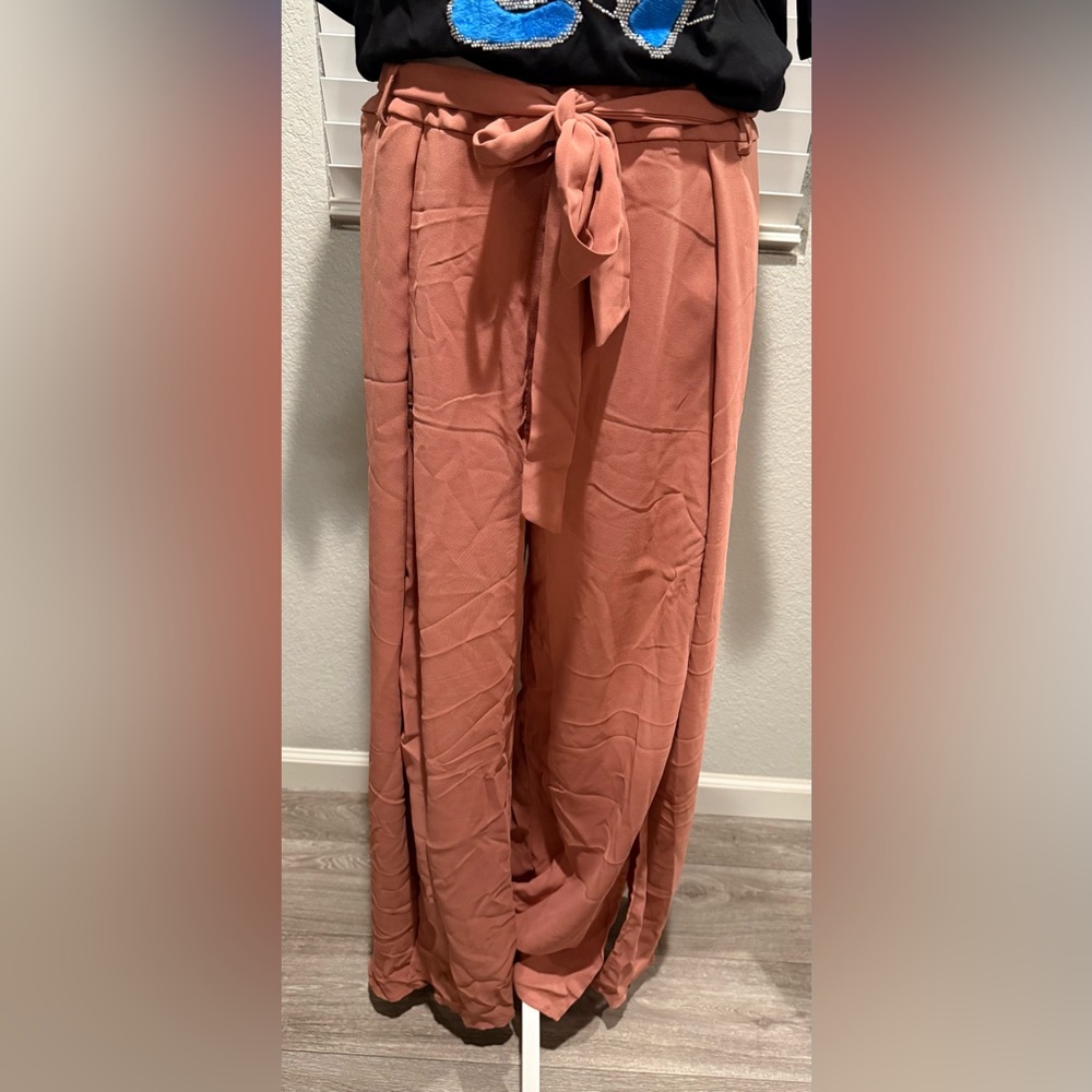 SHEIN Dusty Rose Wide-Leg Skirt - Picture 6 of 11